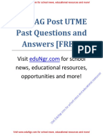 UNILAG Post UTME Past Questions and Answers EduNgr