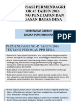 Presentasi Permen 45 Tahun 2016 TTG Ppbdesa