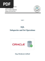 Lab - 3 - Subqueries and Set Operations