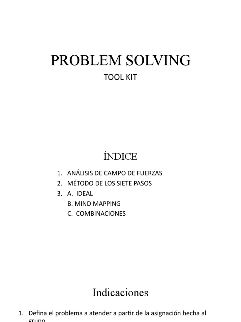Problem Solving Tool Kit | PDF
