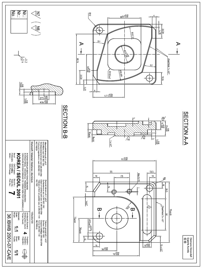Soal WSC CNC Milling Tahun 2001 | PDF