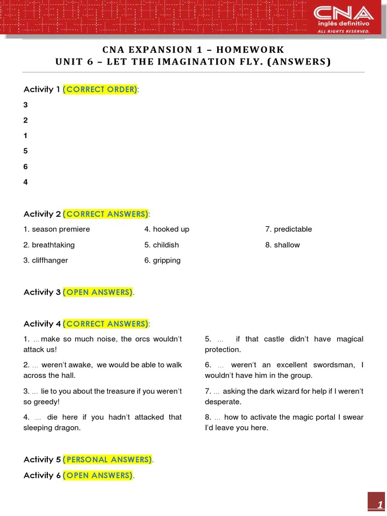CNA Expansion 1 Unit 6 Homework Answers | PDF