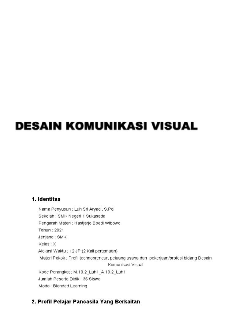 Dasar Dasar Desain Komunikasi Visual Modul 1 Pdf