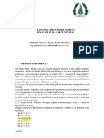 Banco de Questões de Dto Penal Militar - Parte Especial