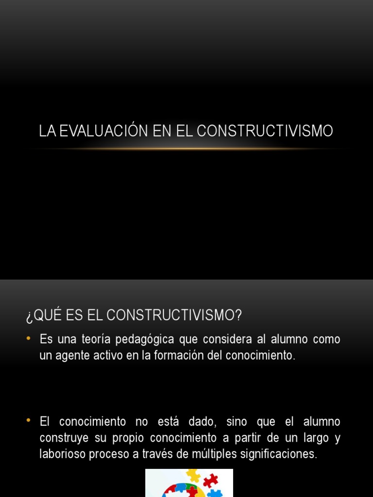 La Evaluación En El Constructivismo Pdf Constructivismo Filosofía