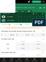 AC Milan X Inter Milan Probabilidades de Apostas. Futebol. Play-Offs. Liga Dos Campeões Da UEFA. 1600 Na Parimatch