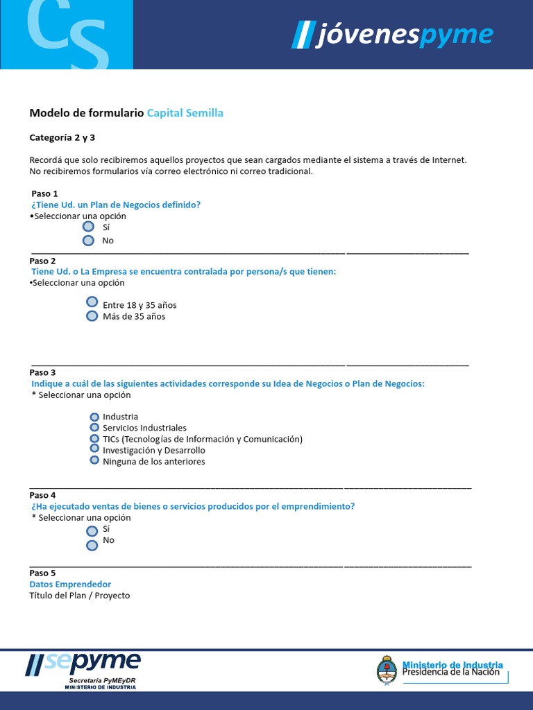 Formulario cat 2y3 pdf industria qu mica iniciativa empresarial