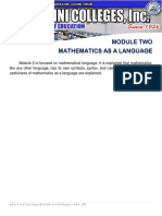 Lesson 1 - Mathematical Language and Symbols