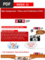 Pre Grado Week 13 - Task Assignment - Plans and Predictions