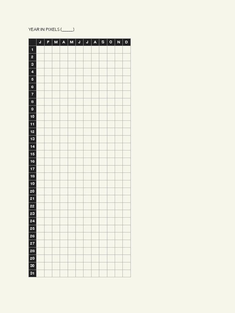 Year in Pixels (Template) | PDF