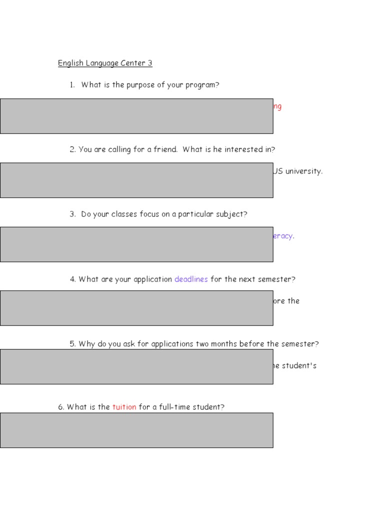 English Language Center Program Overview | PDF
