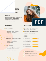 Pink Orange Abstract Professional CV Resume