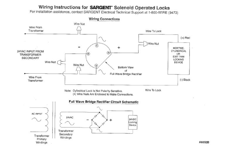 SARGENT Full Wave Bridge Rectifier Installation Instructions PDF