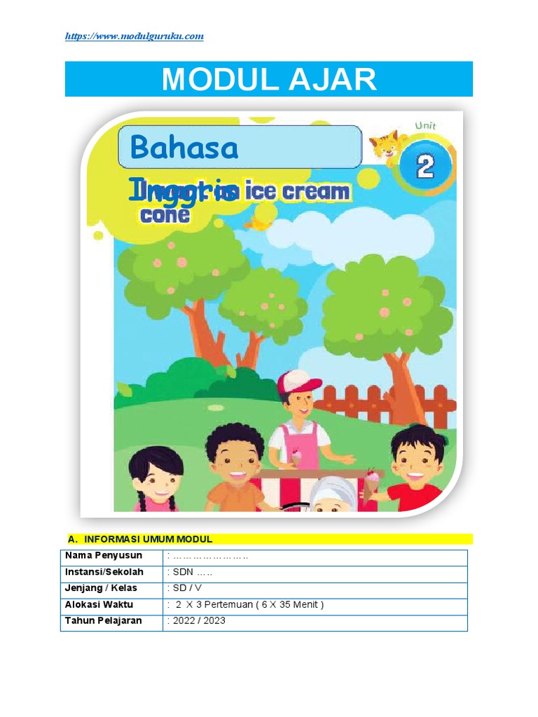 Modul Ajar Bahasa Inggris Kelas 5 Bab 2 Kurikulum Merdeka Pdf
