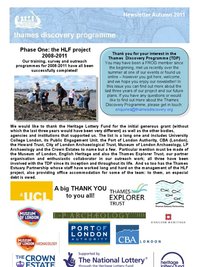 Thames Discovery Programme Overview | PDF | Archaeology | Further Education