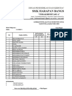 Form Nilai Raport Semester Genap TP 2022-2023