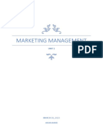 Marketing Management: Unit 1