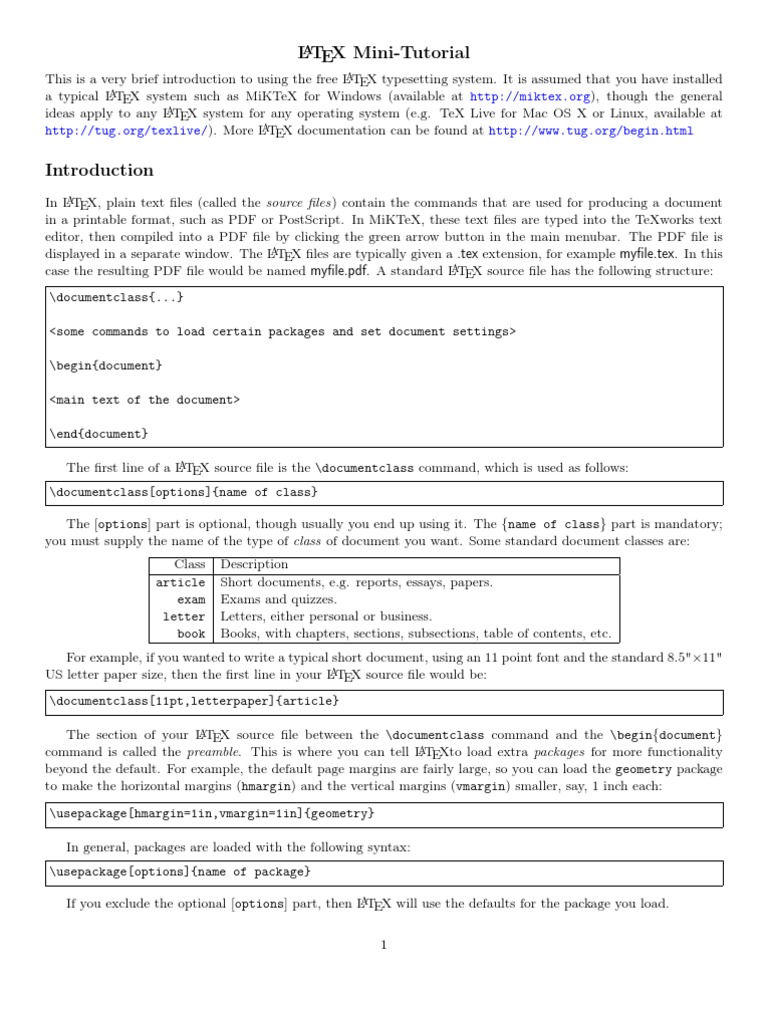 Latex Tutorial | PDF
