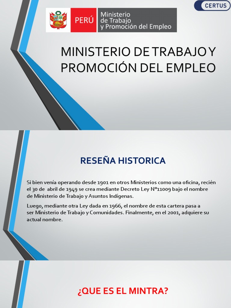 Ministerio de Trabajo y Promoción Del Empleo | PDF | Economias | Gobierno