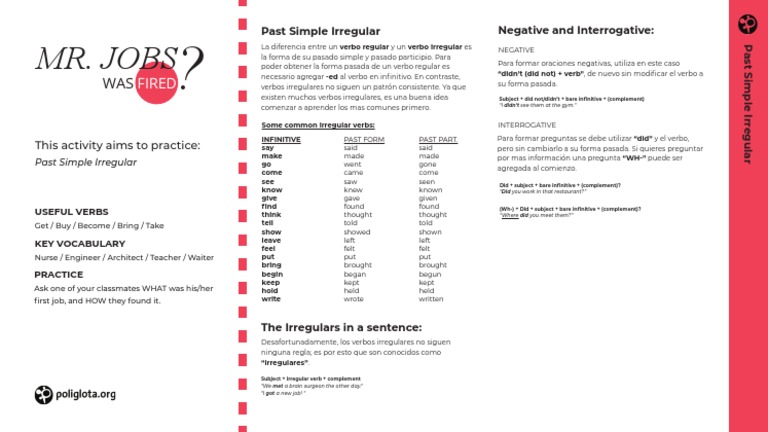 (TAK) Past Simple Irregular | PDF | Syntax | Morphology