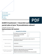 Examen - (AAB01) Cuestionario 1 - Desarrolle La Primera Evaluación Parcial Sobre El Tema "El Procedimiento Ordinario"