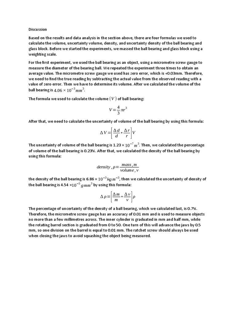 Volume and Density Calculations of Objects | PDF | Density | Volume