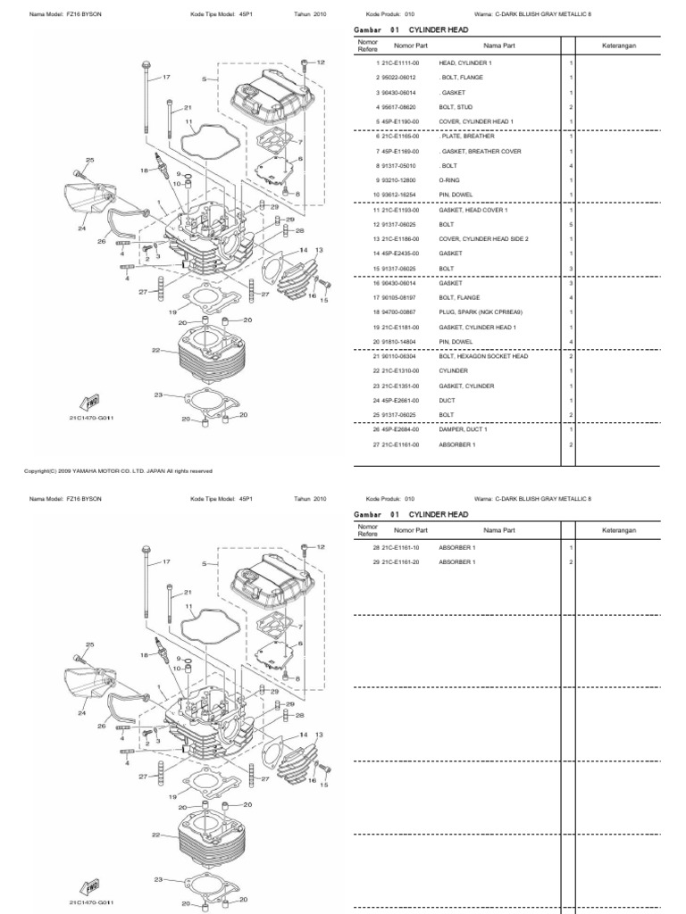 FZ16 Byson Cylinder Head PDF