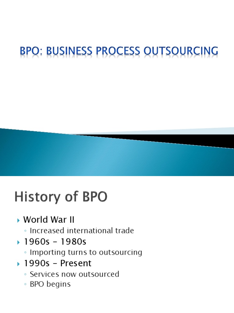 Evolution of BPO: A Historical Overview | PDF | Business Process ...