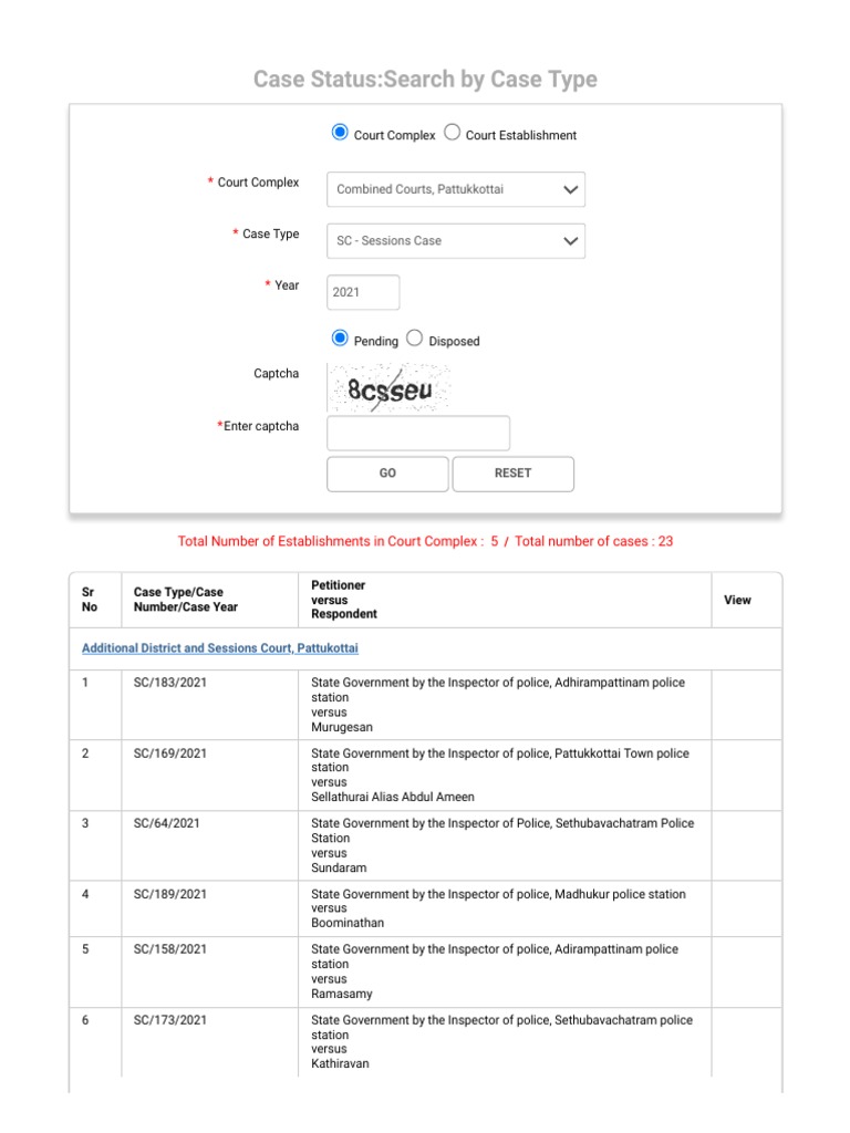 Case Status Search by Case Type PDF
