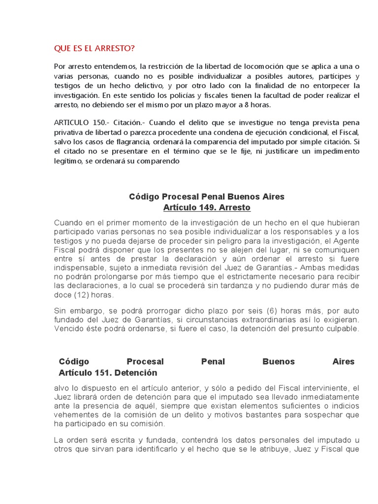 Diferencias entre arresto y detención | PDF | Fiscal | Detención ...