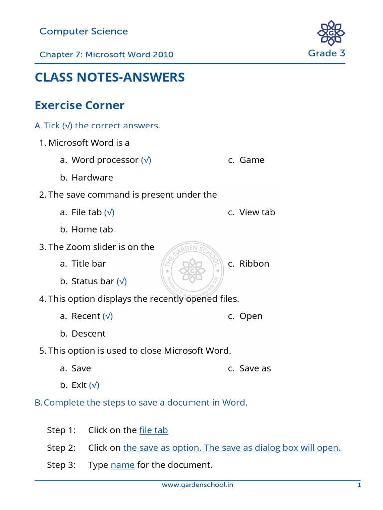 AK CN Grade+3 Computer+Science Chapter+7 | PDF | Microsoft Word ...