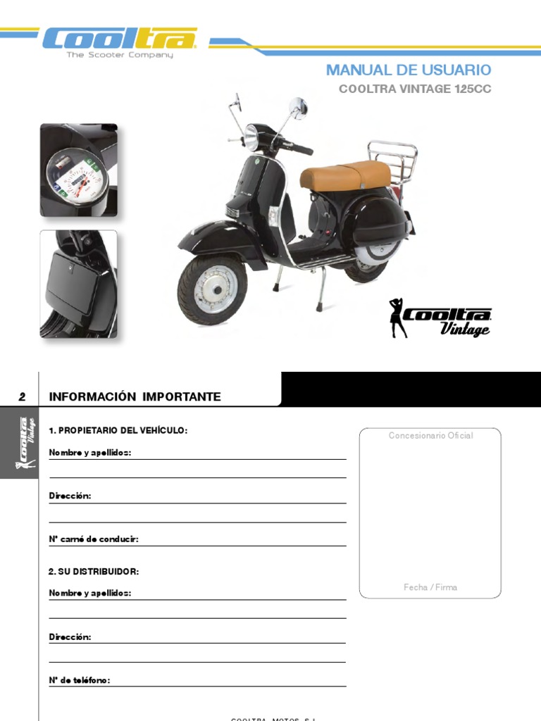 Manual Usuario LML Star DeLuxe 125 2T PDF Bienes manufacturados