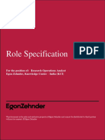 Role Specification - Research Operations Analyst