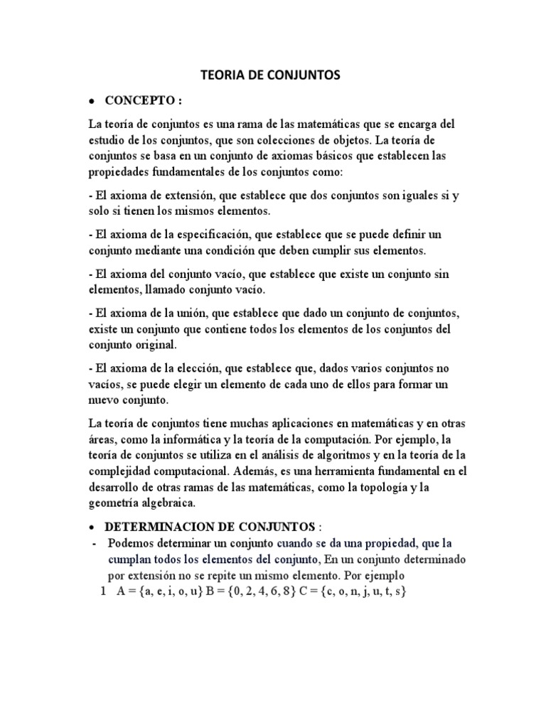 Teoria de Conjunto1 PDF Conjunto (Matemáticas) Lógica matemática