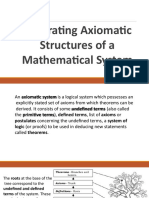 Illustrating Axiomatic Structures of A Mathematical System - Quarter 3