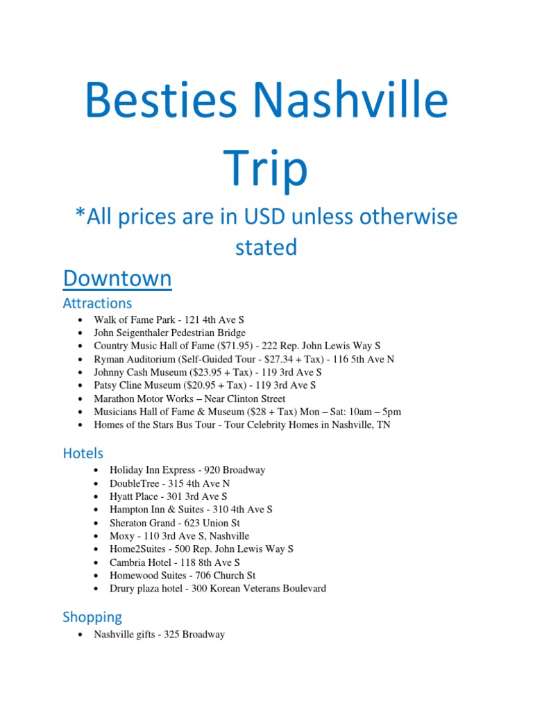 NASHVILLE TRAVEL GUIDE BY MAIL PDF visual data 5