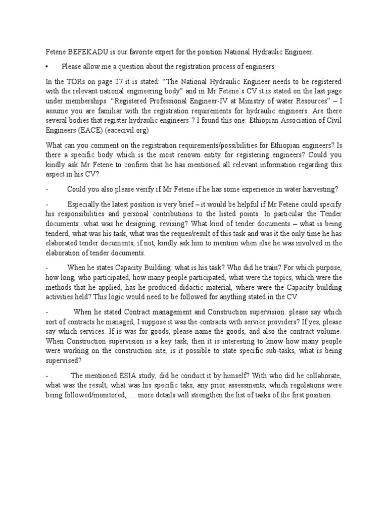 Our Favorite Expert For The Position National Hydraulic Engineer PDF