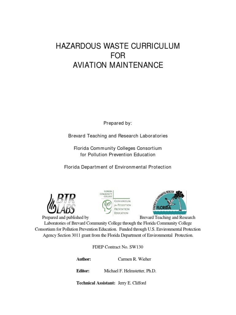 45) Hazardous Waste Curriculum For Aviation Maintenance PDF