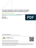 Pratiques Budgétaires, Role Et Critiques Du Budget Perception Des DAF Et Des Contrôleurs de Gestion