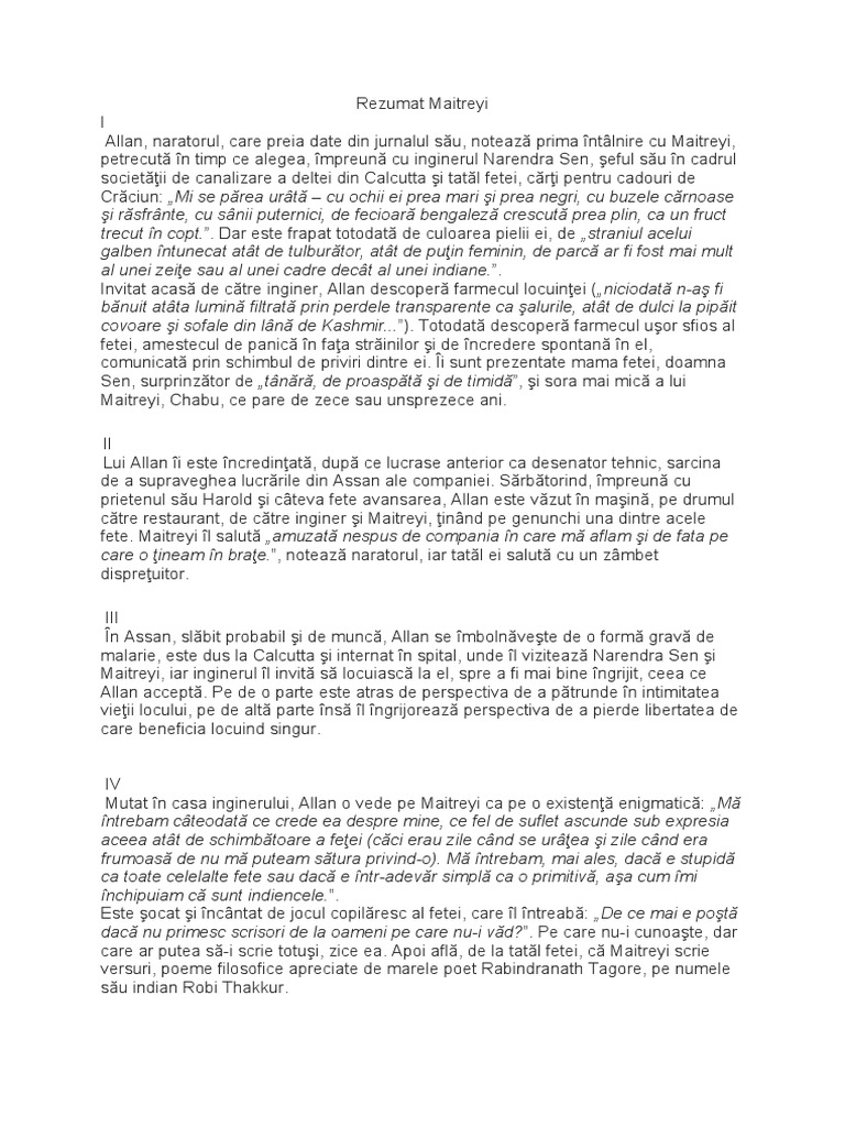 2 Loturi Rezumat Rezumat Maitreyi | PDF