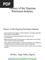 History of The Nigerian Oil Industry
