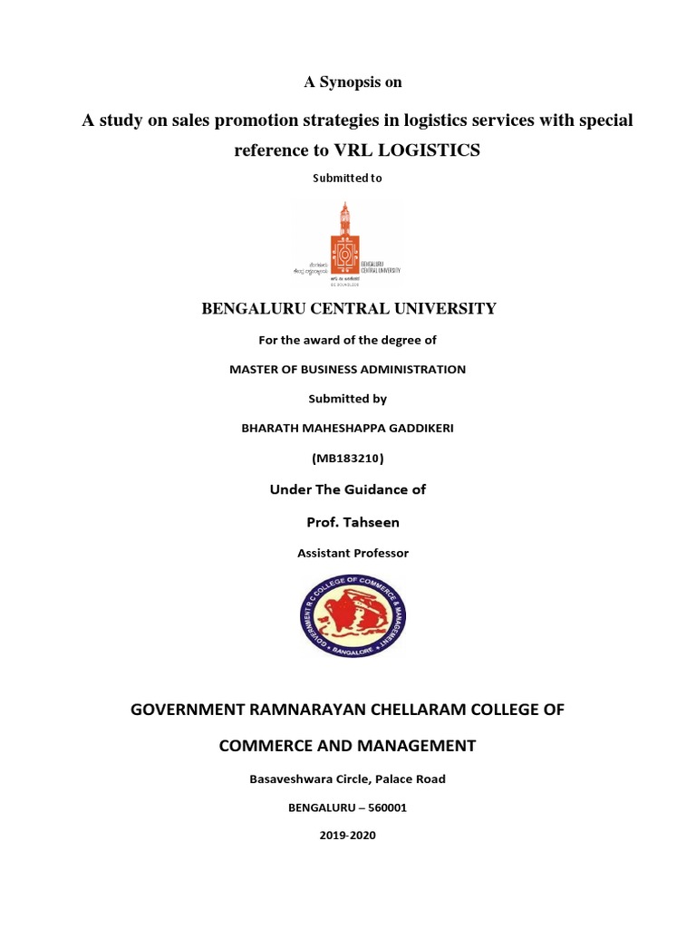 (MB183210) Bharath M Gaddikeri - A Study On Saless Promotion Strategies ...