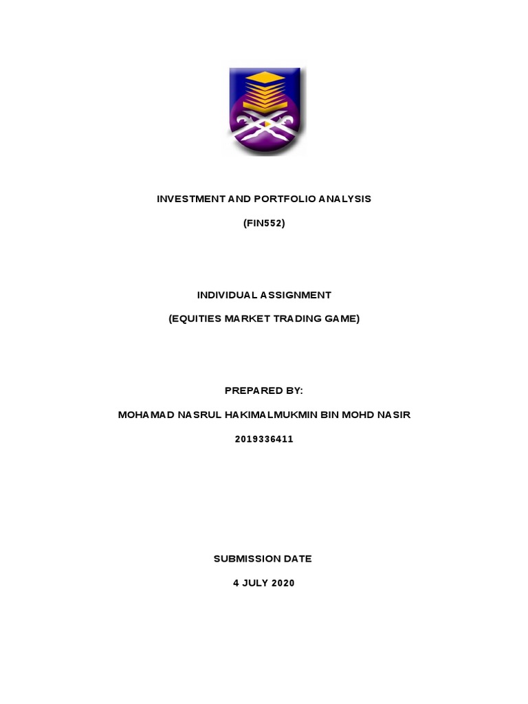 Equities Market Trading Game Analysis | PDF | Technical Analysis ...