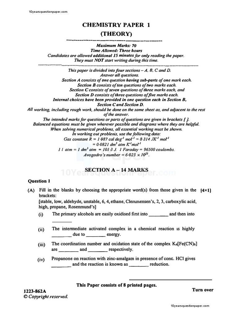 CHEMISTRY 2023 PAPER 1 visual data 7