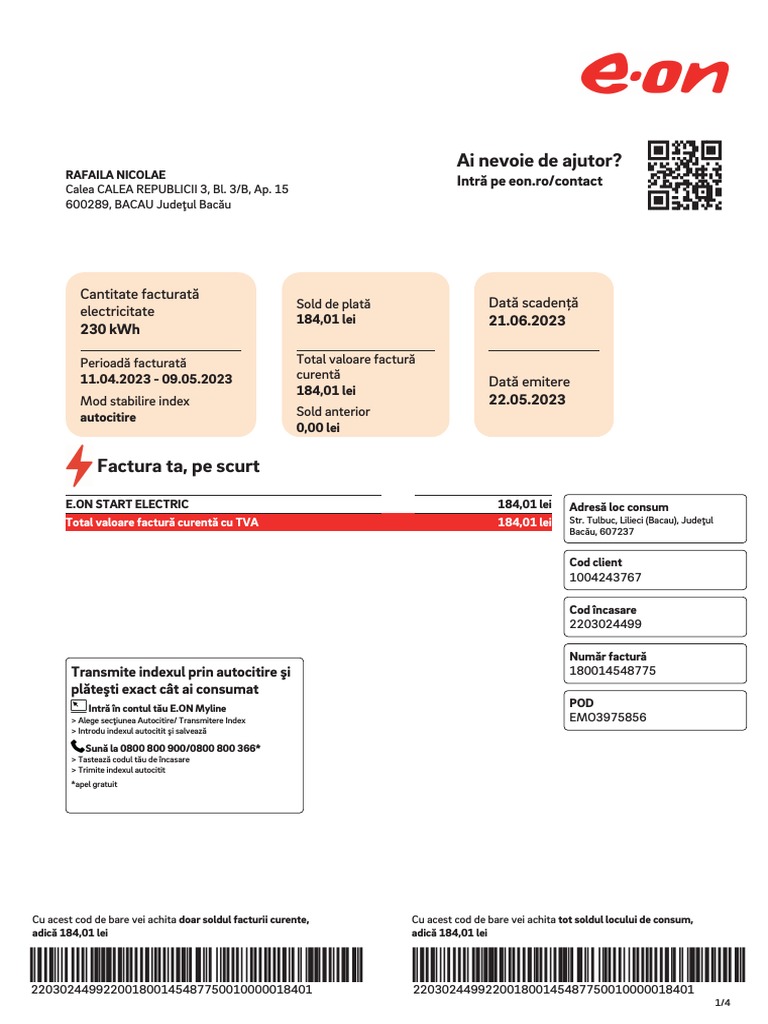 Ai Nevoie de Ajutor?: Intră Pe Eon - Ro/contact | PDF