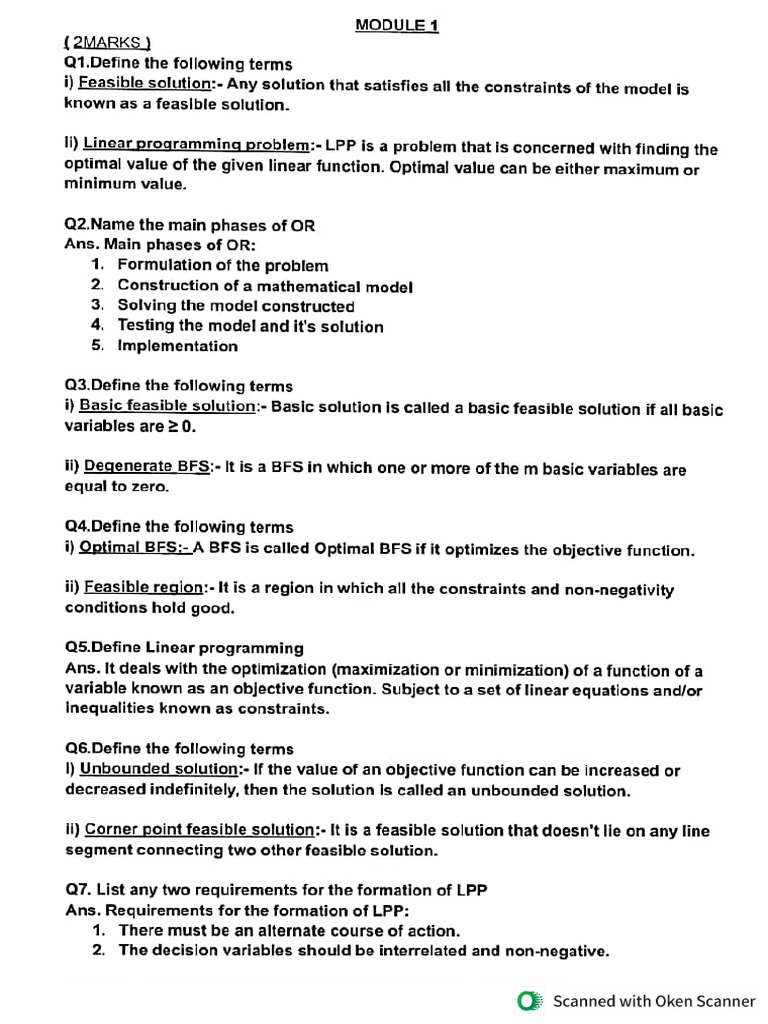 OR Solved QB | PDF