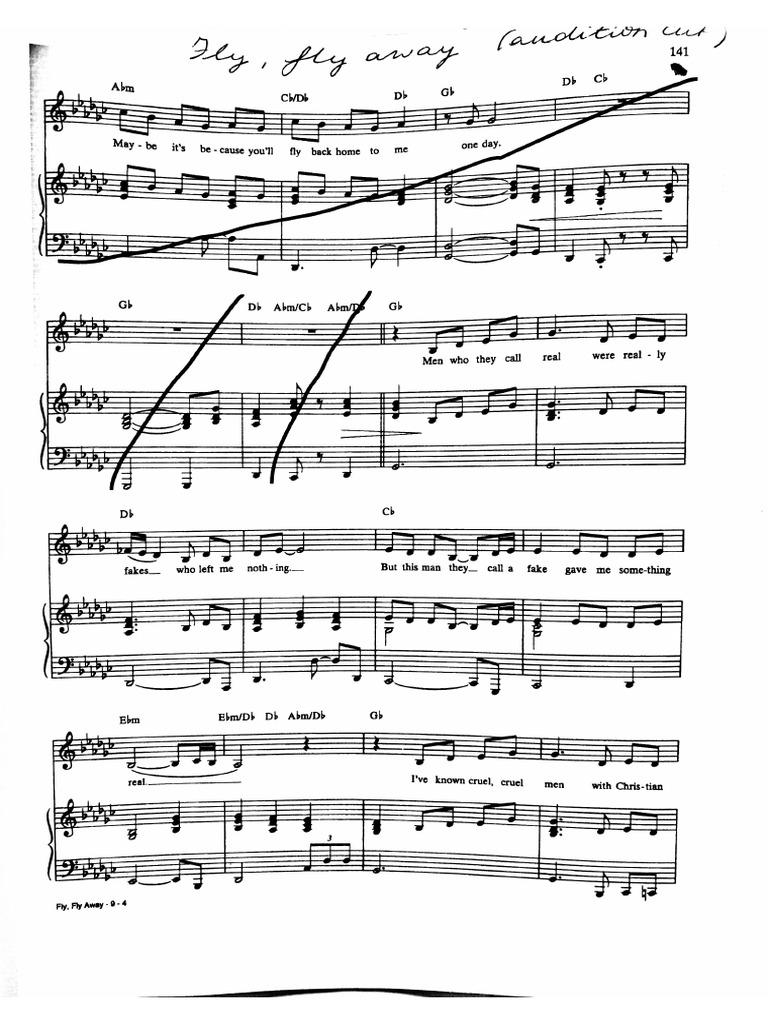 Fly Fly Away Audition Cut PDF