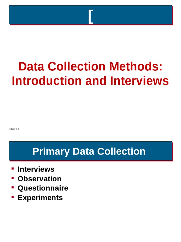 Data Collection Methods PDF Interview Data