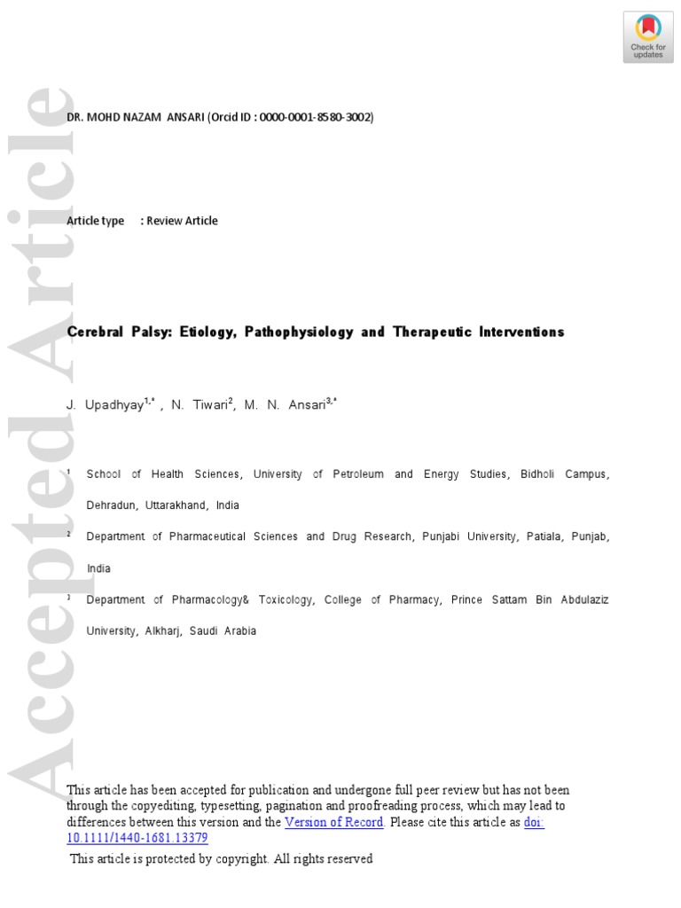 Palsy etiology pathophysiology and therapeutic interventions pdf