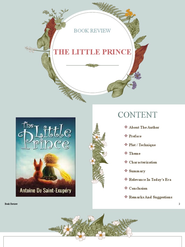The Little Prince: A Book Review | PDF | The Little Prince